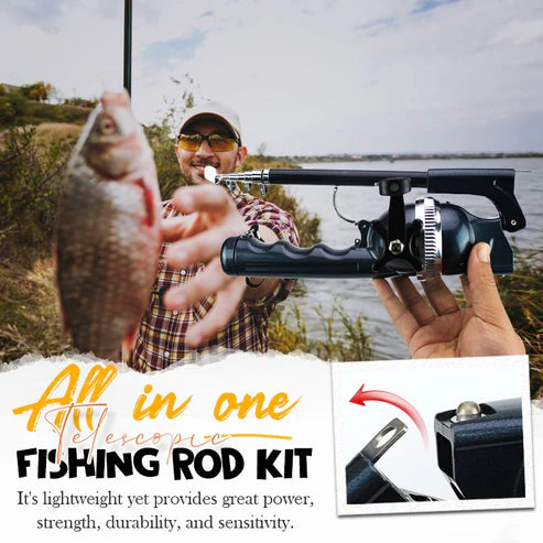 Pocket-Sized Portability: Foldable Fishing Rod and Reel Combo